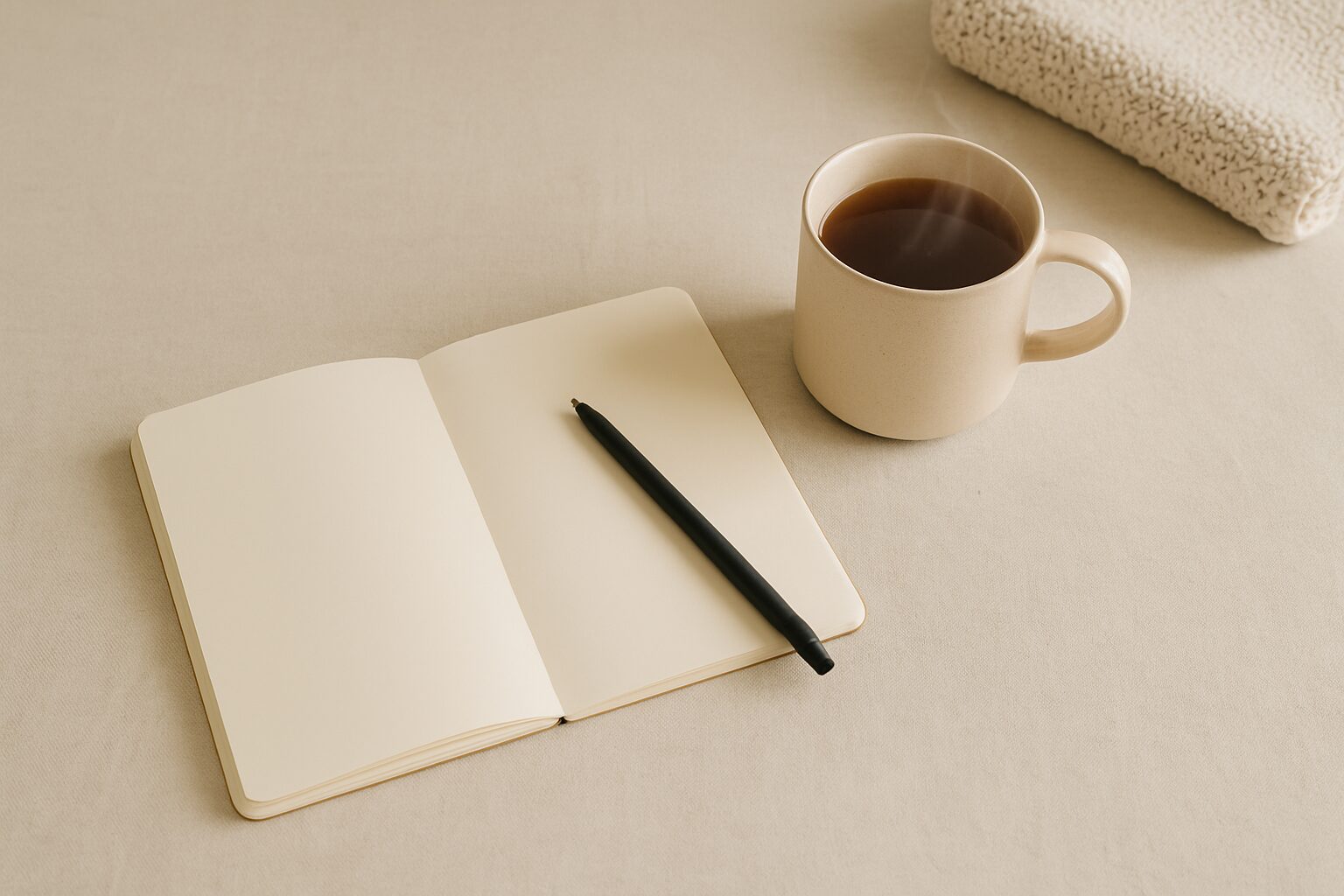 Peaceful tea and writing setup