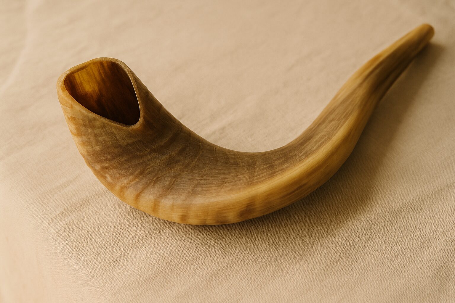 Shofar on linen cloth
