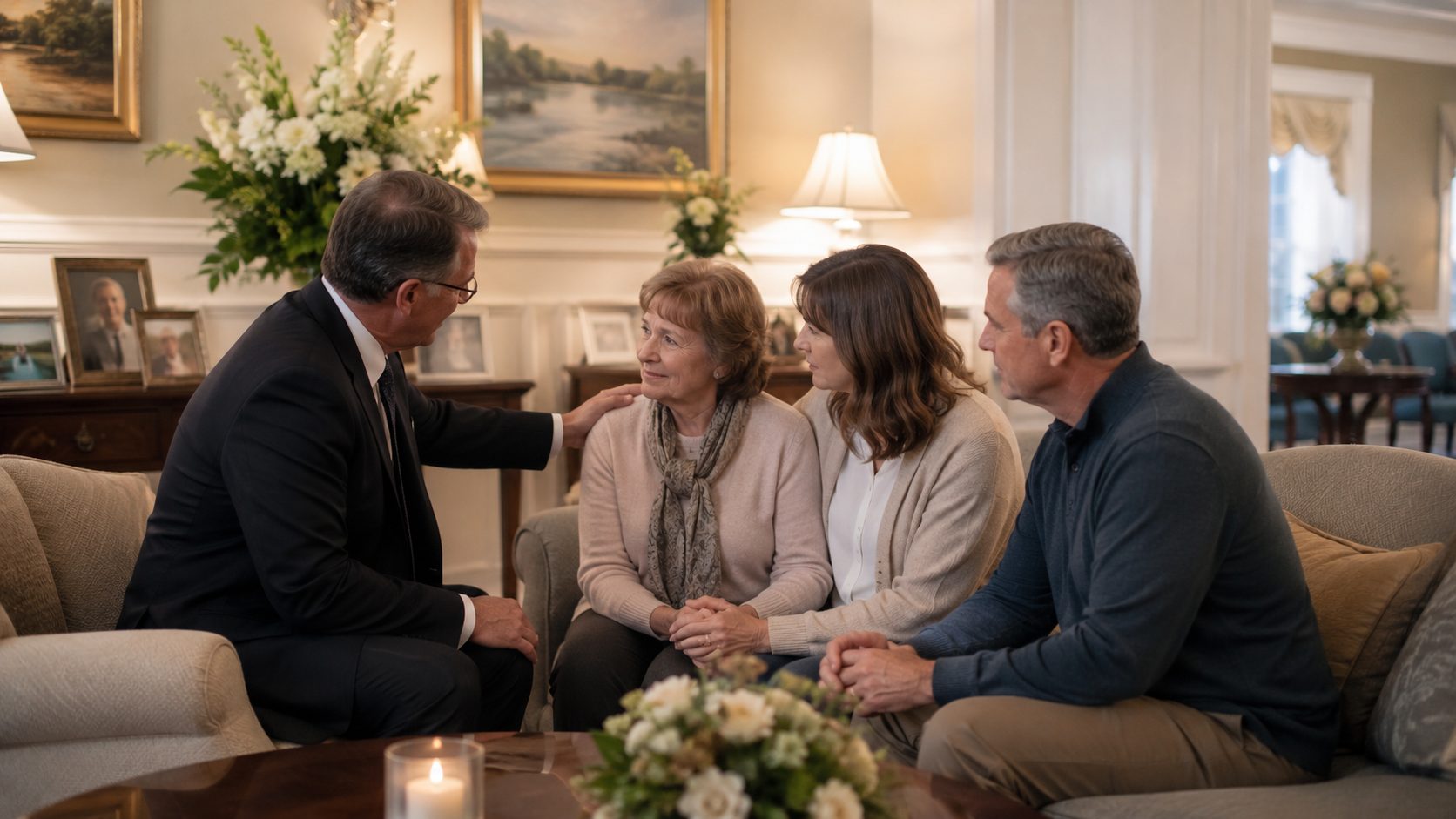 A warm and comforting image symbolizing family memories, reflection, and community support