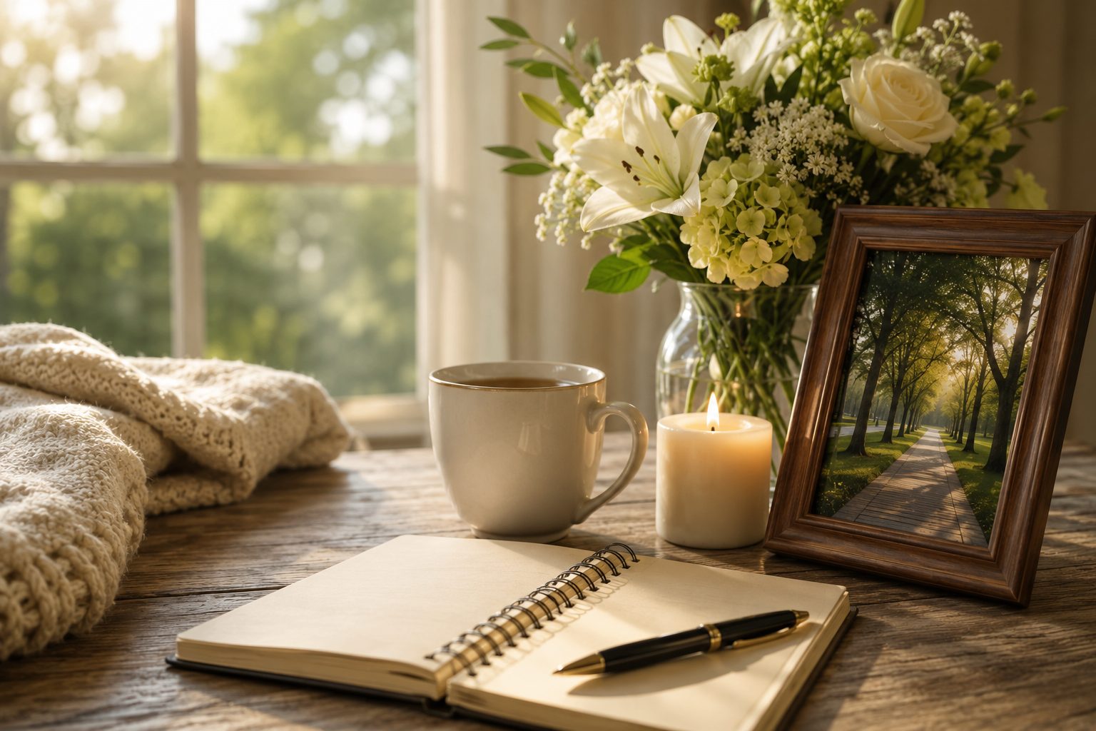 A warm and comforting image representing funeral preplanning and peace of mind
